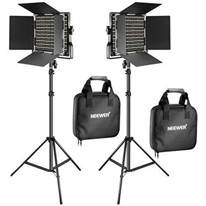 Neewer Professional Metal Bi-Color LED Video Light for Studio, ,  Product Photography, Video Shooting, Durable Metal Frame, Dimmable 660  Beads, with U Bracket and Barndoor, 3200-5600K, CRI 96+