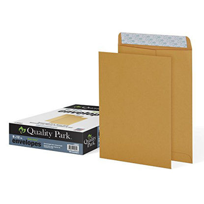 Picture of Quality Park 9" x 12" Self-Seal Catalog Envelopes, for Mailing, Organizing and Storage, Brown Kraft, Heavy 28-lb Paper, 100 Per Box (QUA44562)