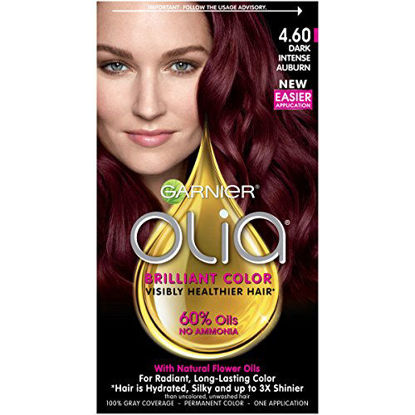 Picture of Garnier Olia Ammonia-Free Brilliant Color Oil-Rich Permanent Hair Color, 4.60 Dark Intense Auburn (Pack of 1) Red Hair Dye