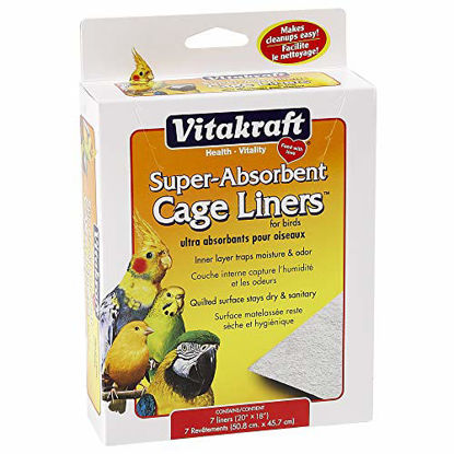 Picture of VITAKRAFT 512071 7-Pack Super Absorbent Cage Liners for Birds, 20" X 18"