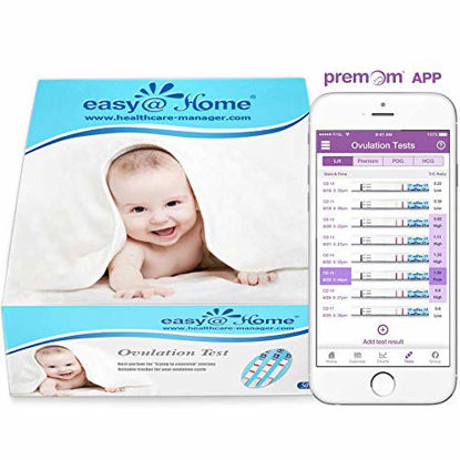 Picture of Easy@Home Ovulation Test Strips (50-pack), FSA Eligible Ovulation Predictor Kit, Powered by Premom Ovulation Calculator iOS and Android APP, 50 LH Tests