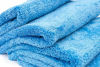 Picture of The Rag Company - Eagle Edgeless 500 - Professional Korean 70/30 Blend Super Plush Microfiber Detailing Towels, 500GSM, 16in x 16in, Blue (4-Pack)