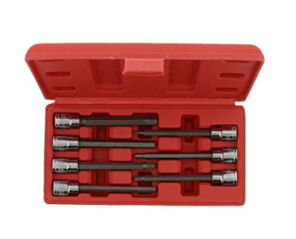 Picture of ABN Extra-Long SAE Standard Socket 7-Piece Set, 3/8in Hex Drive - 1/8in, 9/32in, 3/16in, 7/32in, 1/4in, 5/16in, 3/8in