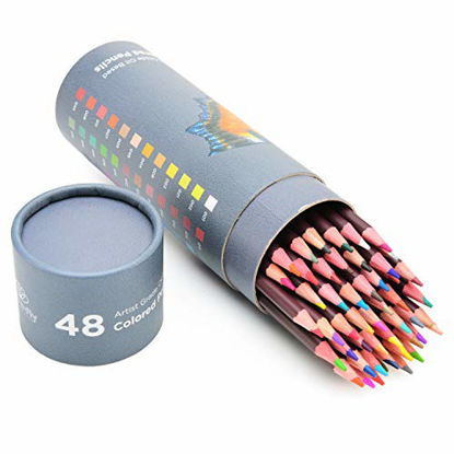 Picture of 48 Professional Oil Based Colored Pencils for Artist Including Skin Tone Color Pencils for Coloring Drawing and Sketching