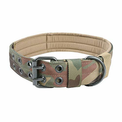 Picture of EXCELLENT ELITE SPANKER 1.5" Width Military Dog Collar Adjustable Metal D Ring & Buckle Working Dog Collar for Medium Large Dogs(MCP-L)