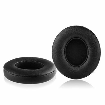 Picture of Solo 2/3 Wireless Earpads - JARMOR Replacement Protein Leather & Memory Foam Ear Cushion Cover for Beats Solo2/3 Wireless On Ear by Dr. Dre Headphones ONLY (NOT FIT Solo 2 Wired) - Black