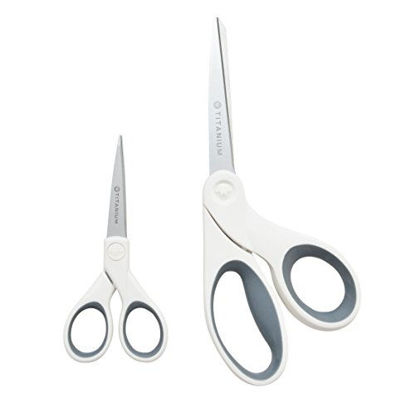 Picture of Westcott 8" Bent and 5" Straight Titanium Bonded Craft Scissors with Micro Tip, 2-Pack