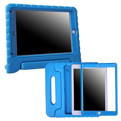 Picture of HDE Case for iPad 9.7-inch 2018 / 2017 Kids Shockproof Bumper Hard Cover Handle Stand with Built in Screen Protector for New Apple Education iPad 9.7 Inch (6th Gen) / 5th Generation iPad 9.7 - Blue