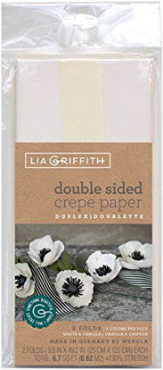 Picture of Lia Griffith Double Sided Crepe Paper Folds Roll, 6.7-Square Feet, White & Vanilla, Vanilla & Chiffon