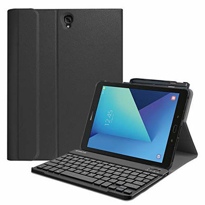Picture of Fintie Keyboard Case for Samsung Galaxy Tab S3 9.7 2017 (Model SM-T820/T825/T827), Smart Slim Stand Cover with S Pen Protective Holder Detachable Wireless Bluetooth Keyboard, Black