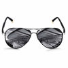 Picture of ROCKNIGHT Polarized Aviator Sunglasses for Men Women Metal Frame Flat Top Sunglasses Lightweight Silver Mirror Lens UV400 Outdoors