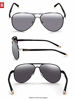 Picture of ROCKNIGHT Polarized Aviator Sunglasses for Men Women Metal Frame Flat Top Sunglasses Lightweight Silver Mirror Lens UV400 Outdoors