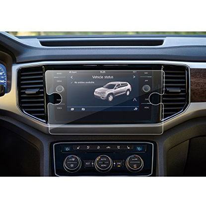 Picture of LFOTPP Car Navigation Screen Protector for 2018 2019 2020 Volkswagen Tiguan 8 Inch, Tempered Glass 9H Hardness Car Infotainment Stereo Display Center Touchscreen Protective Film