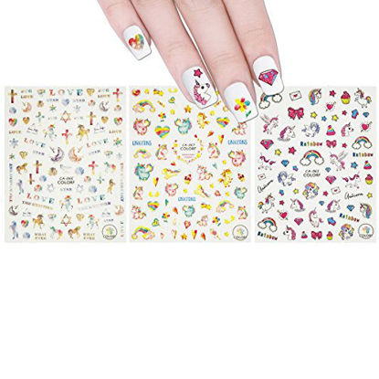 Picture of ALLYDREW 3 Sheets Dreamy Unicorns Nail Stickers Nail Art