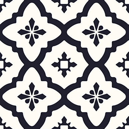 Picture of FloorPops FP2480 Comet Peel & Stick Tiles Floor Decal, Black