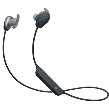 Picture of Sony WI-SP600N Black Premium Waterproof Bluetooth Wireless Extra Bass Sports in-Ear 6 Hr of Playback Headphones/Microphone (International Version)