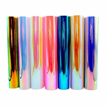 Picture of Holographic Opal Craft Vinyl 12" x 12" 7 Sheets/Pack for Craft Cutters,Sign Plotters