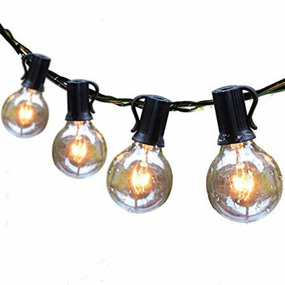 Picture of Guddl Outdoor String Lights 25ft Patio Lights with 27 G40 Bulbs (2 Spare) Connectable Globe String Lights for Party Tents Patio Gazebo Porch Deck Bistro Backyard Balcony Pergola Outside Decor