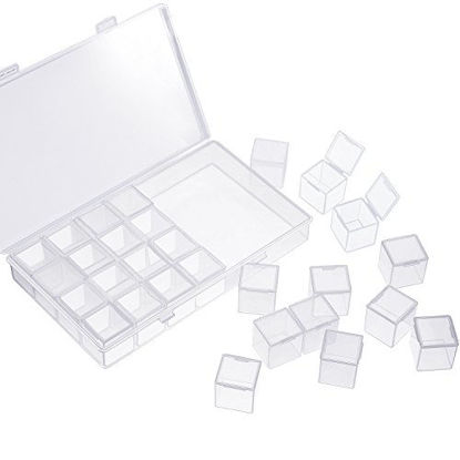 Picture of Large Separate Diamond Embroidery Box Dividers Diamond Painting Accessory Storage Box Large Size for DIY Art Craft Jewelry Nail Accessory Storage and Organizer (28 Grids)