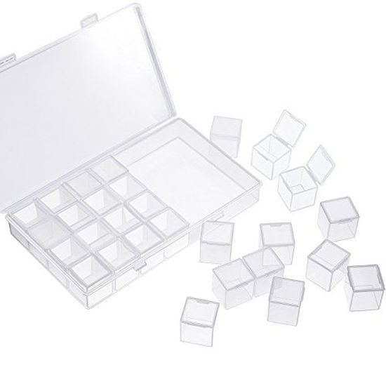 Picture of Large Separate Diamond Embroidery Box Dividers Diamond Painting Accessory Storage Box Large Size for DIY Art Craft Jewelry Nail Accessory Storage and Organizer (28 Grids)