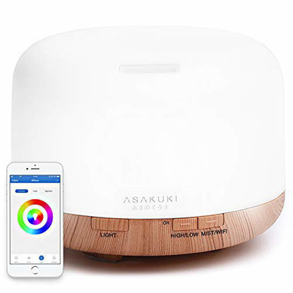 Picture of ASAKUKI Smart Wi-Fi Essential Oil Diffuser, App Control Compatible with Alexa, 500ml Aromatherapy Humidifier for Relaxing Atmosphere in Bedroom and Office, Better Sleeping&Breathing
