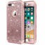 Picture of Hython Designed for iPhone 8 Plus, iPhone 7 Plus Case, Heavy Duty Defender Protective Bling Glitter Sparkle Hard Shell Hybrid Shockproof Rubber Bumper Cover for iPhone 7 Plus and 8 Plus, Rose Gold