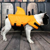 Picture of Snik-S Dog Life Jacket- Preserver with Adjustable Belt, Pet Swimming Shark Jacket for Short Nose Dog (Pug,Bulldog,Poodle,Bull Terrier) (M, Orange)