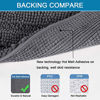 Picture of Grey Bath Mats for Bathroom Non Slip Ultra Thick and Soft Chenille Plush Striped Floor Mats Bath Rugs Set, Microfiber Door Mats for Kitchen/Living Room (Pack 2 - 20" x 32"/17" x 24")
