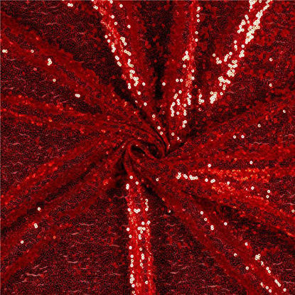 Picture of Ben Textiles Glitz Sequin & Mesh Red Fabric By The Yard