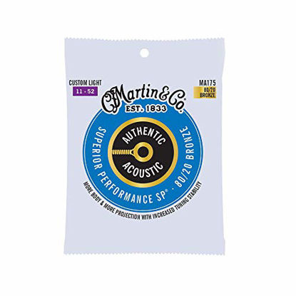 Picture of Martin Authentic Acoustic MA175 Custom-Light-Gauge Acoustic Guitar Strings, 80/20 Bronze
