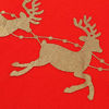 Picture of Red Christmas Tree Skirt with Gold Rim 48",Flannelette Santa Reindeer Xmas Party Holiday Decorations for 7Ft/7.5Ft/8Ft Christmas Tree (Red, 48")