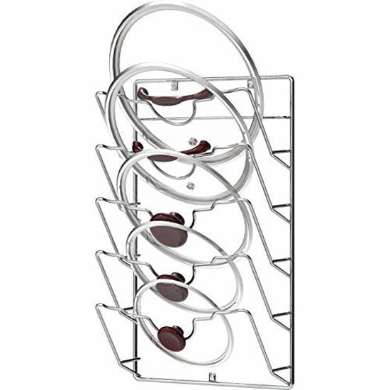 Picture of Wall Door Mounted Pot Lid Rack, Chrome Finish