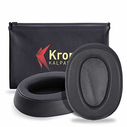 Picture of Krone Kalpasmos Ear Pads for Sony WH-H900N, Compatible with Sony MDR-100ABN Headphones Over Ear Cushion, Soft Memory Foam Protein Leather Replacement Earpad Sony Headset Repair Part, with PU Bag(Grey)
