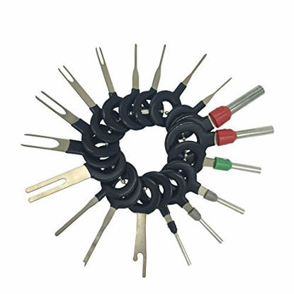 Picture of kweiny Auto Terminals Removal Key Tool Set | Car Electrical Wiring Crimp Connector Extractor Puller Release Pin Kit (18 Pieces)