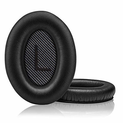 Picture of Bose Quiet Comfort 35 Replacemen Ear Cushions Kit by Link Dream Soft Protein Leather Replacement Ear Pad for Bose QC 35/25 / 15 QC2 / Ae2 / Ae2i / Ae2W / Sound Link/Sound True (Black)