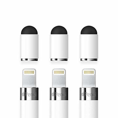 Picture of FRTMA [2 in 1] Replacement Cap Compatible with Pencil/Used as Stylus for All Touch Screen Tablets/Cell Phones (Pack of 3), White