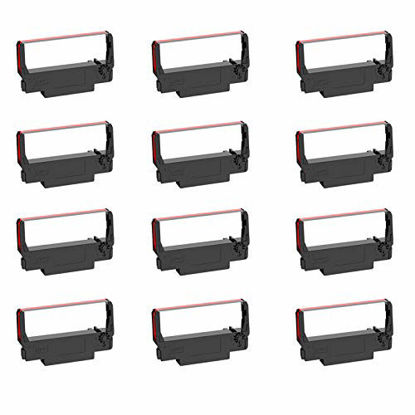 Picture of Bigger Replacement for ERC-30, ERC 30 34 38 B/R Compatible Ribbon Used with Epson ERC30 ERC34 ERC38 NK506 Printer (Black and Red, 12 Pack)