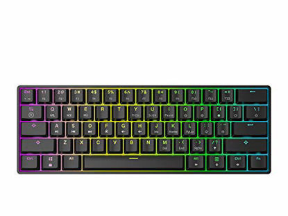 Picture of GK61 Mechanical Gaming Keyboard - 61 Keys Multi Color RGB Illuminated LED Backlit Wired Programmable for PC/Mac Gamer Tactile (Gateron Optical Brown)