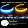 Picture of 2PC 24 Inch Dual Color Blue/Sequence Amber LED Headlight Strip Tube, Waterproof Flexible Adhesive Daytime Running Lights DRL Switchback Glow Light Strip Headlight Decorative Lamp for Car