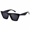 Picture of Mosanana Square Cateye Sunglasses for Women 2021 2019 Trendy Fashion Black Retro Vintage Cat Eye frames Lady angular chunky rectangle cool cute blackout clout funky stylish small unique 90s MS51801