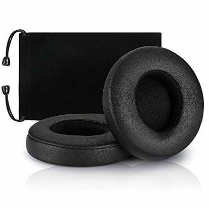 Picture of Replacement Earpad Cover, Ear Cushion Pads Compatible with Solo 2.0 3.0 Wireless Headphones by Dr. DRE 1 Pair (Black)
