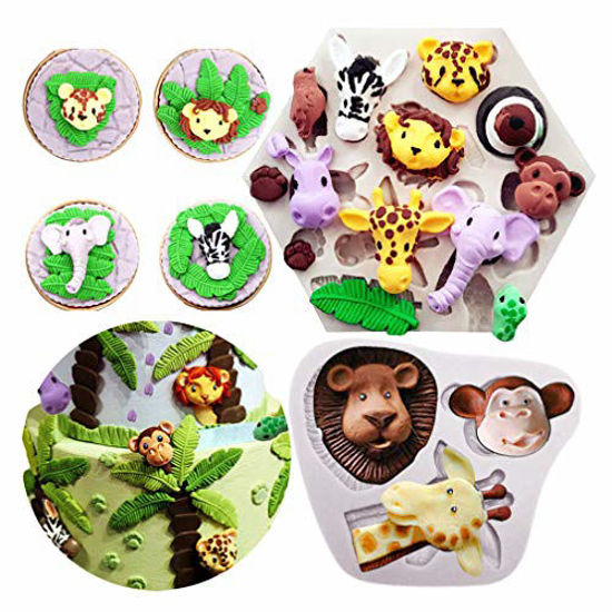 GetUSCart- Yawooya Safari Animal Mold Fondant- Forest Woodland Animals Cake Decorating Wild Zoo Silicone Mold for Chocolate Candy Gum Paste Clay Sugar Craft Cupcake Topper Supplies (Elephant Lion Giraffe Monkey GetUSCart- Yawooya Safari Animal Mold Fondant- Forest Woodland Animals Cake Decorating Wild Zoo Silicone Mold for Chocolate Candy Gum Paste Clay Sugar Craft Cupcake Topper Supplies (Elephant Lion Giraffe Monkey