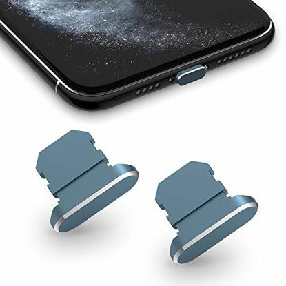 Picture of TITACUTE 2 Pack Anti Dust Plugs for iPhone 11/12 Pro Max Dust Cover 8 Pin Dust Plug with Mini Storage Box iPhone Charging Port Plugs Compatible with iPhone 12 Mini/ 11 Pro/XS/XR/ 8 Plus Grey