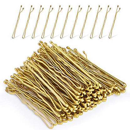 Picture of Blonde Bobby Pins,MORGLES Gold Bobby Pins for Hair Bob Pins Bulk with Box 120-Count (Blonde,2.2 Inch)