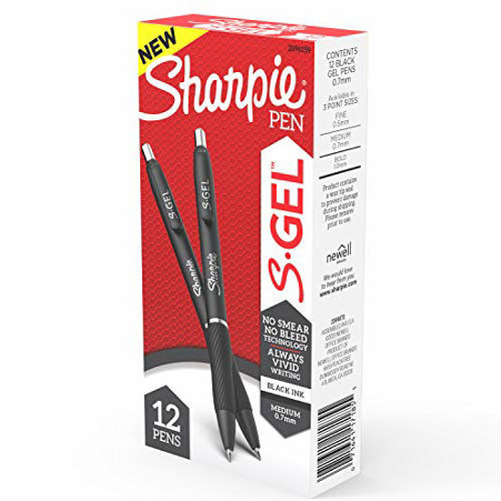  SHARPIE S-Gel, Gel Pens, Medium Point (0.7mm), Black