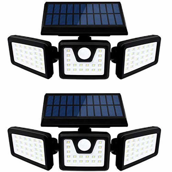 70LED Solar Light Motion Sensor Solar Security Lights Outdoor 3 Heads Spotlights