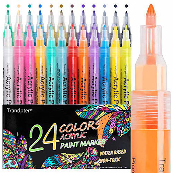 PINTAR Acrylic Paint Markers/Pens Set for Rock Painting, Wood, Glass- Pack  of 35, 1mm, 1 - Harris Teeter