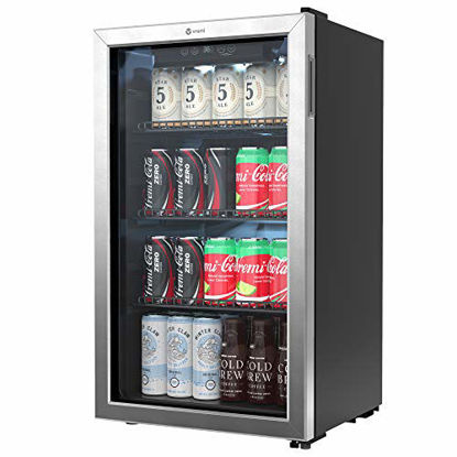 Picture of Vremi Beverage Refrigerator and Cooler - 100 to 120 Can Mini Fridge with Glass Door for Soda Beer or Wine - Auto Defrost Drink Dispenser Machine for Office or Bar with Adjustable Removable Shelves