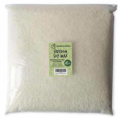 Picture of American Soy Organics- 45 lb of Freedom Soy Wax Beads for Candle Making - Microwavable Soy Wax Beads - Premium Soy Candle Making Supplies