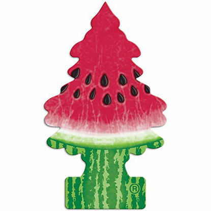 Picture of Little Trees - U6P-60320-AMA Car Air Freshener - Hanging Tree Provides Long Lasting Scent for Auto or Home - Watermelon, 24 Count, (4) 6-Packs